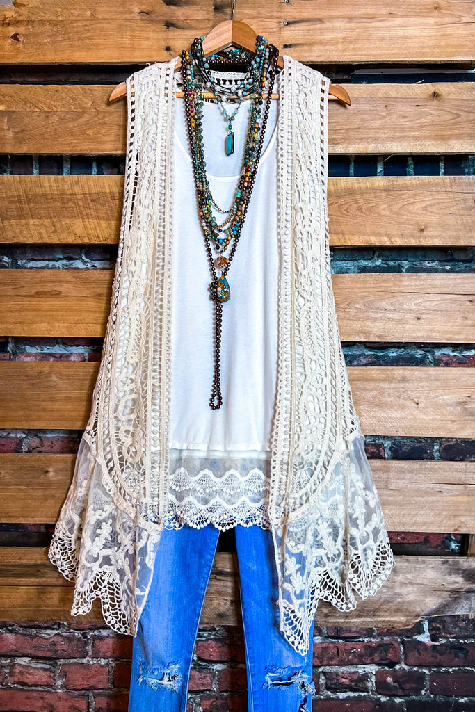 BEAUTIFUL LIKE ANGEL LACE & CROCHET VEST