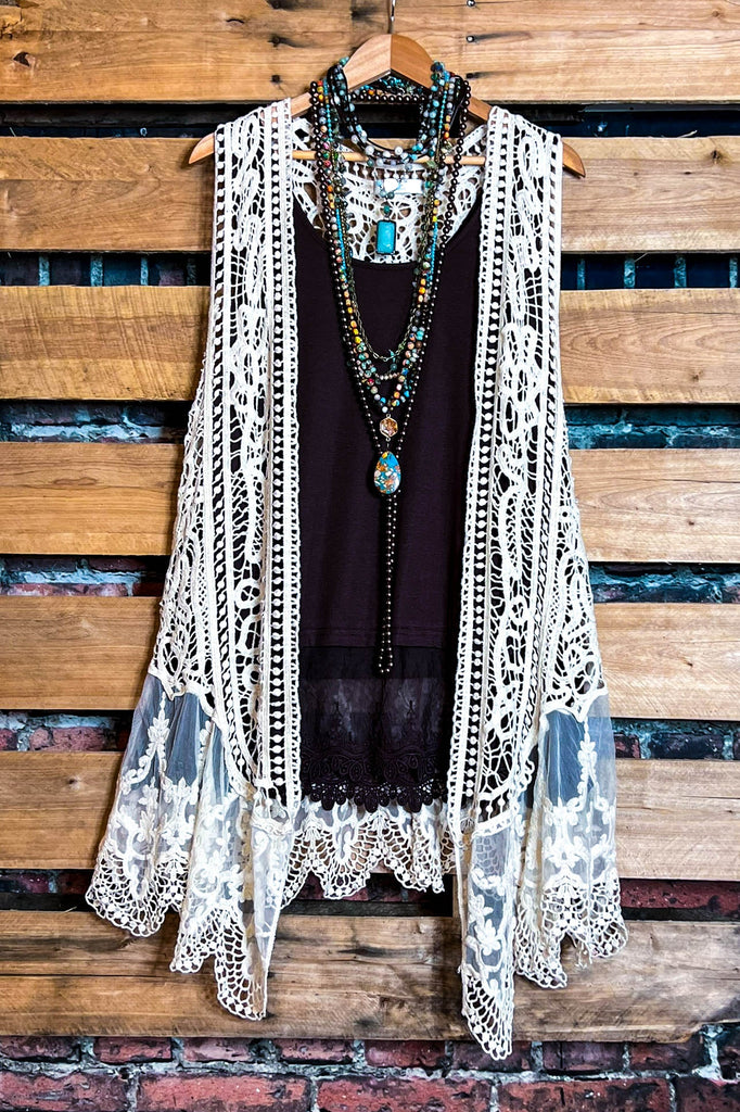 BEAUTIFUL LIKE ANGEL LACE & CROCHET VEST
