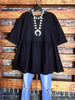 20-26 SIZE -  100% COTTON BLACK BABYDOLL TOP --------SALE