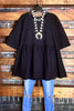 20-26 SIZE -  100% COTTON BLACK BABYDOLL TOP --------SALE
