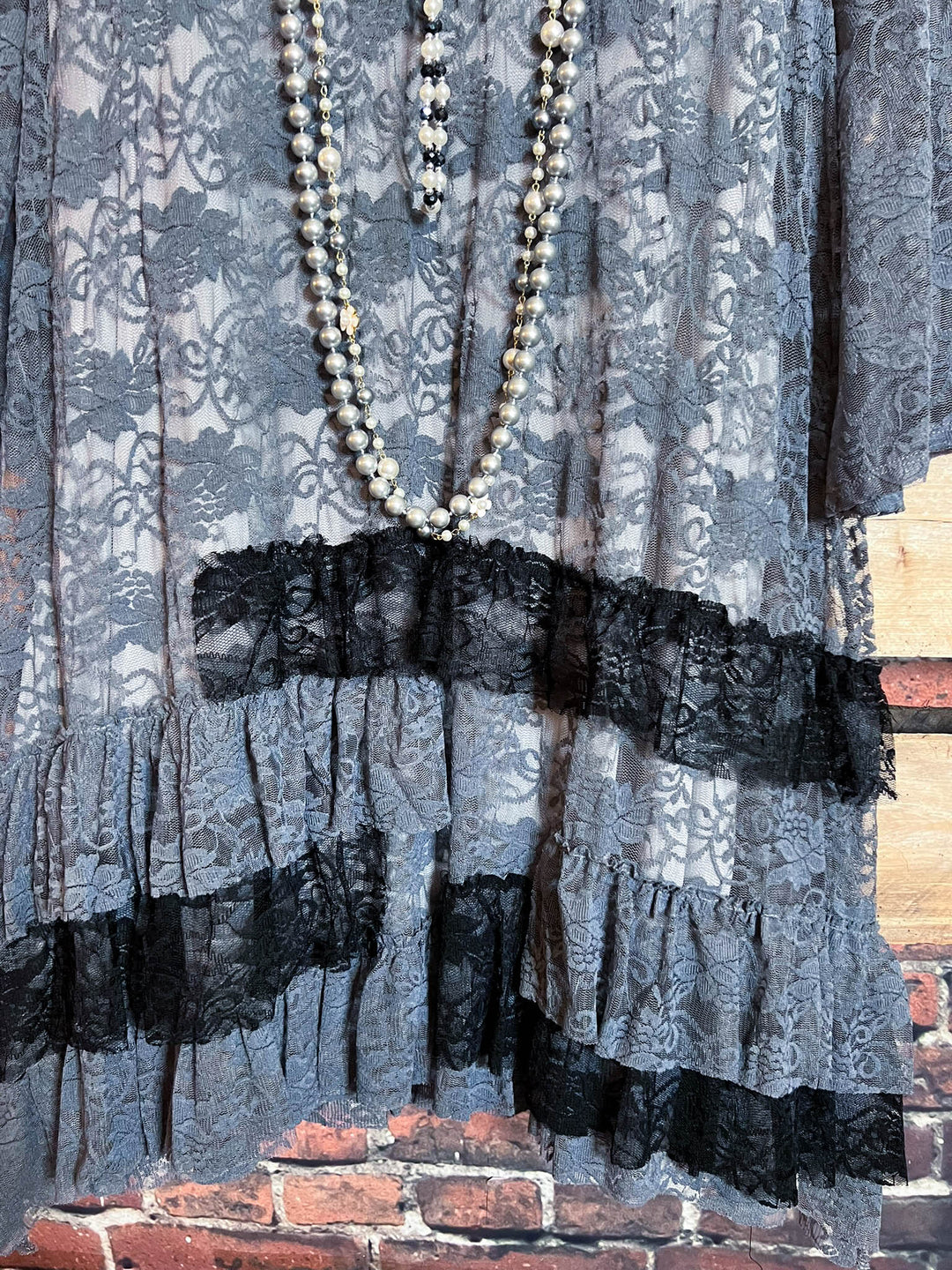 Pure Enchantment Like a Poem Gray Lace Dress