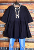 20-26 SIZE -  100% COTTON BLACK BABYDOLL TOP --------SALE