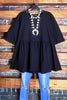 20-26 SIZE -  100% COTTON BLACK BABYDOLL TOP --------SALE