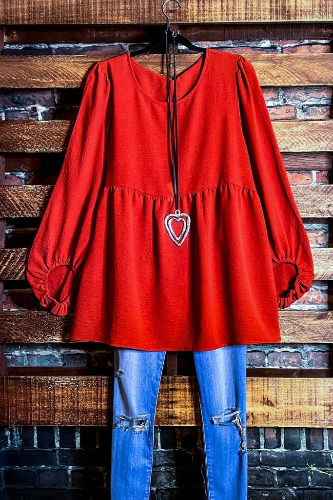 COOL PERFECTION RUST OVERSIZED BABYDOOL TOP