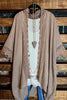 MATTERS OF THE HEART LACE CARDIGAN KIMONO DUSTY MOCHA