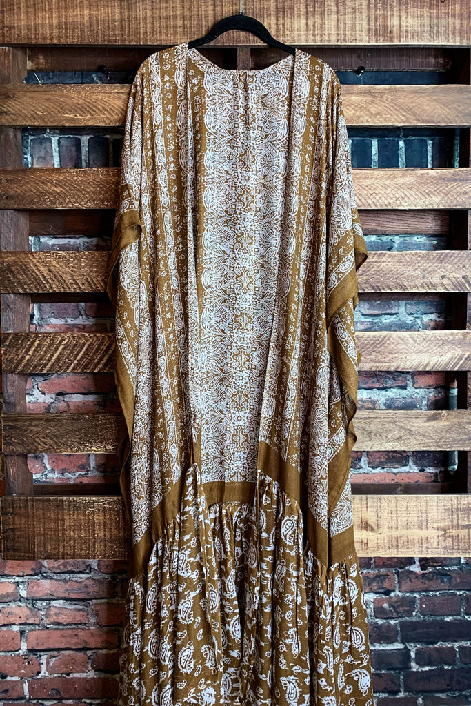 Le Bohemian Heart & Soul Oversized Maxi Kimono in Brown