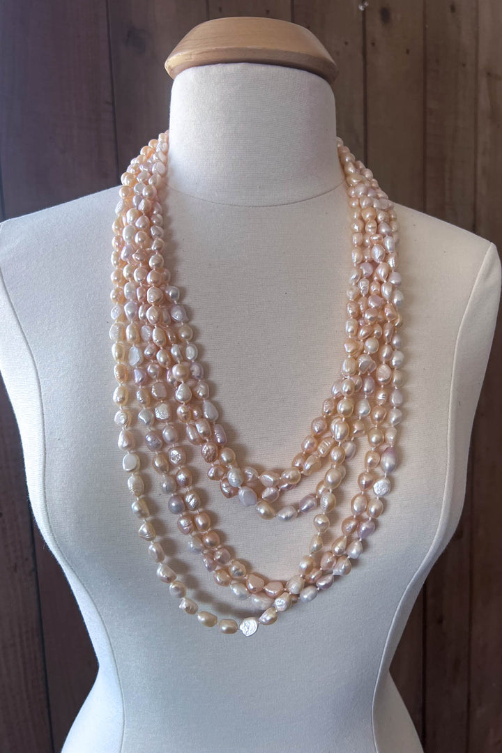 Forever Timeless Classic Natural Freshwater Pearls Necklace - Baroque Shaped Pearls