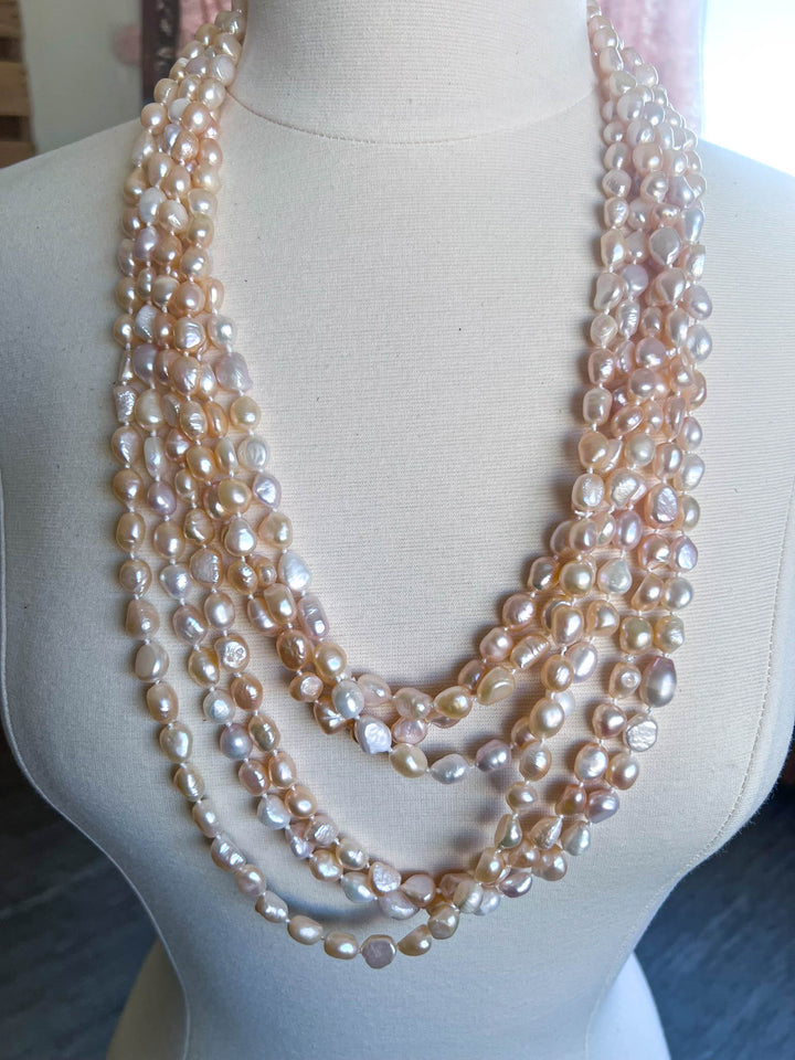Forever Timeless Classic Natural Freshwater Pearls Necklace - Baroque Shaped Pearls