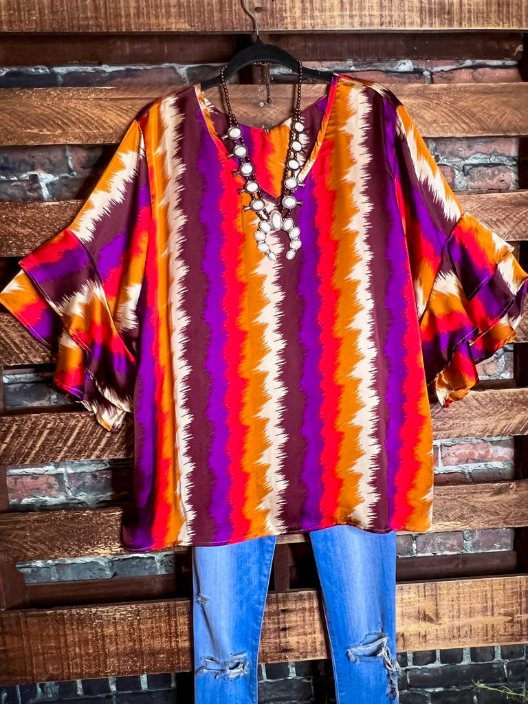 ART OF COLOR SATIN BLOUSE IN MULTI-COLOR