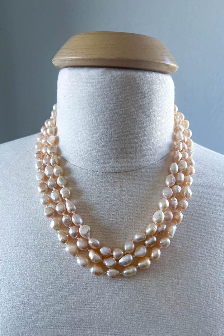 Forever Timeless Classic Natural Freshwater Pearls Necklace - Baroque Shaped Pearls