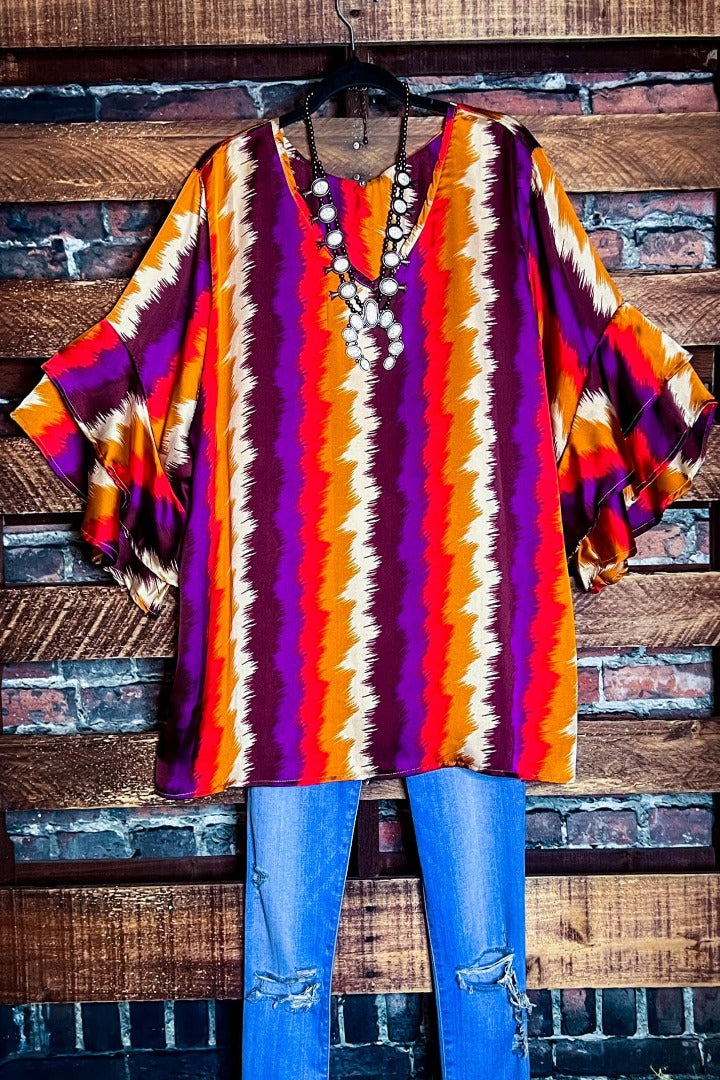 ART OF COLOR SATIN BLOUSE IN MULTI-COLOR