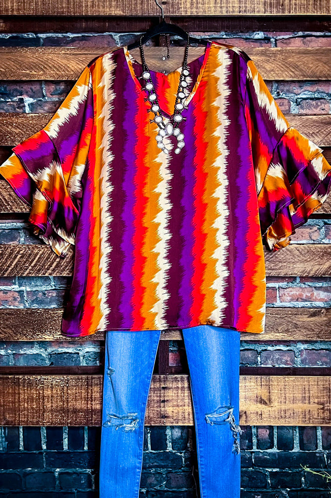 ART OF COLOR SATIN BLOUSE IN MULTI-COLOR