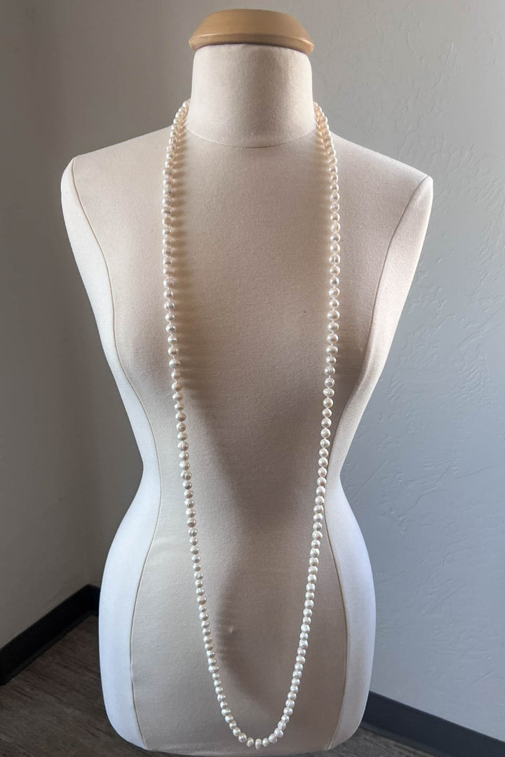 Forever Timeless Classic Natural Freshwater Pearls Necklace - Ivory