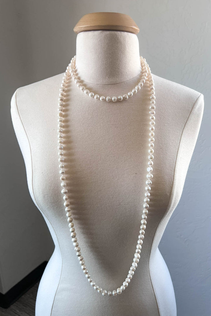 Forever Timeless Classic Natural Freshwater Pearls Necklace - Ivory