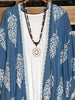 BLUE MOON BOHO PARADISE EMBROIDERED KIMONO PACIFIC BLUE
