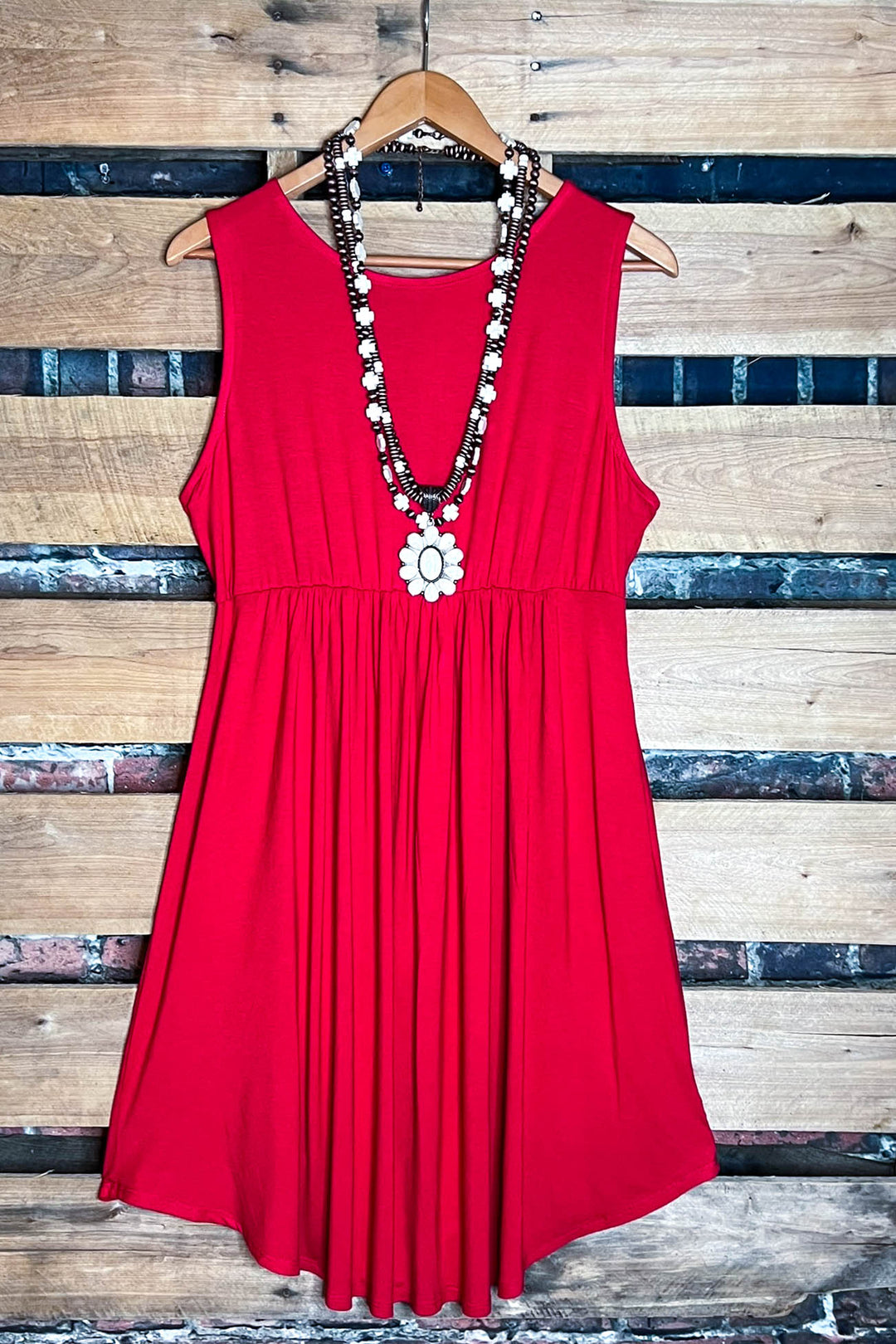 WEEKEND GETAWAY RED CASUAL DRESS