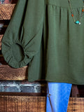 COOL PERFECTION OLIVE OVERSIZED BABYDOOL TOP