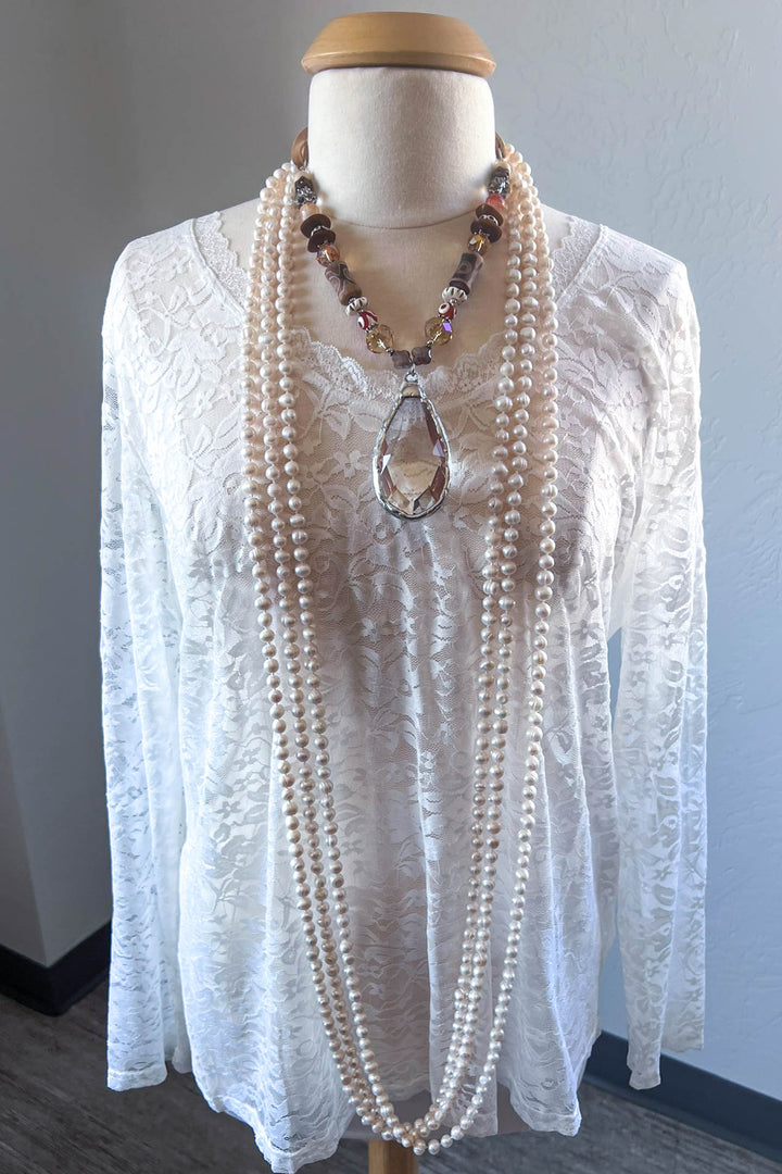 Sweet Vintage Essentials Lace Top - White