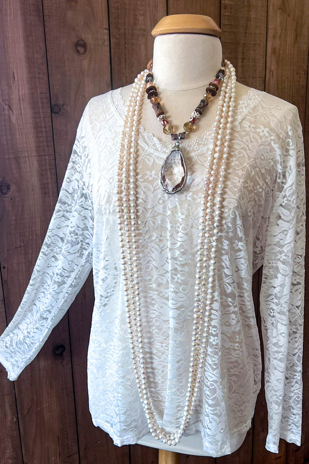 Sweet Vintage Essentials Lace Top - White