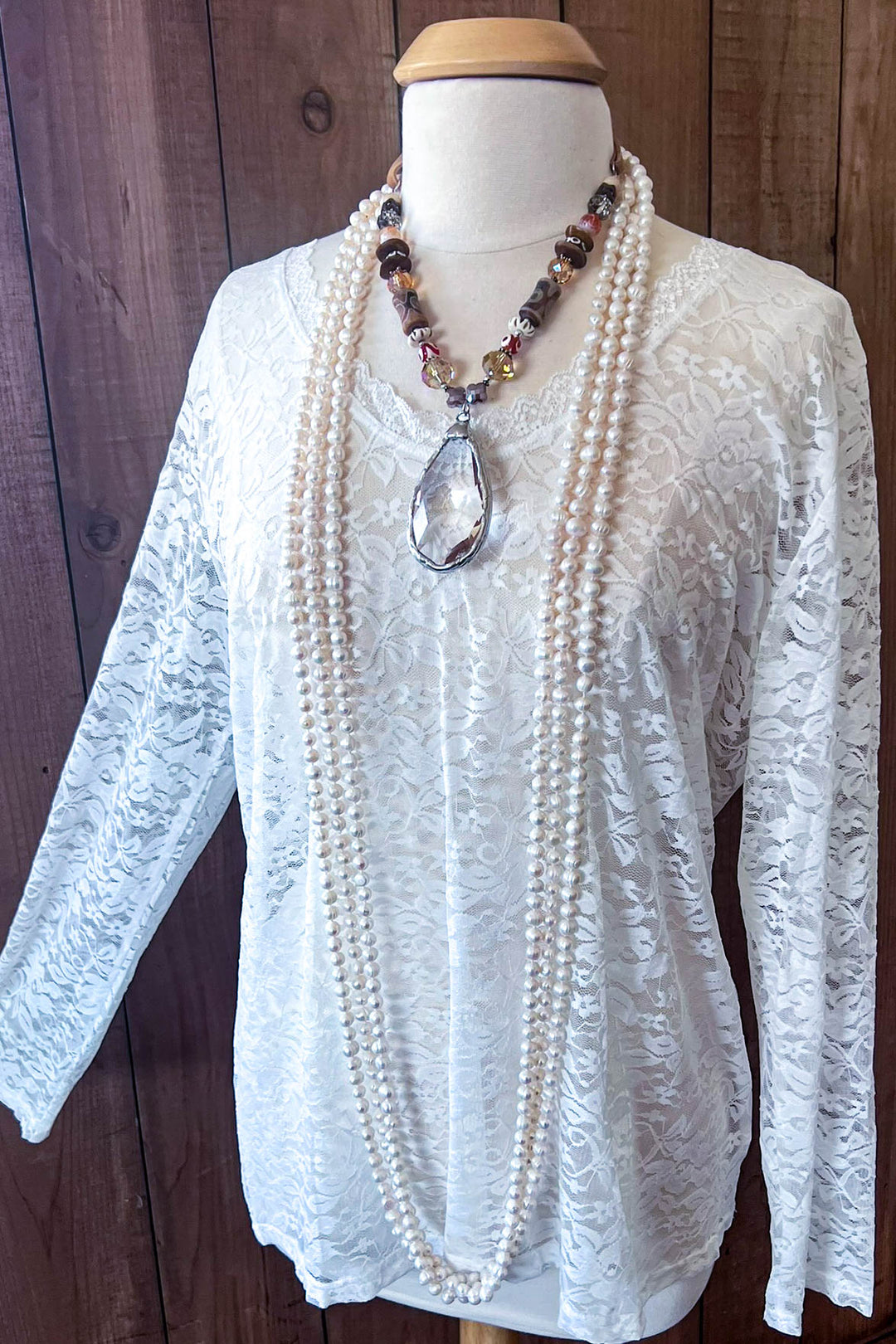Sweet Vintage Essentials Lace Top - White