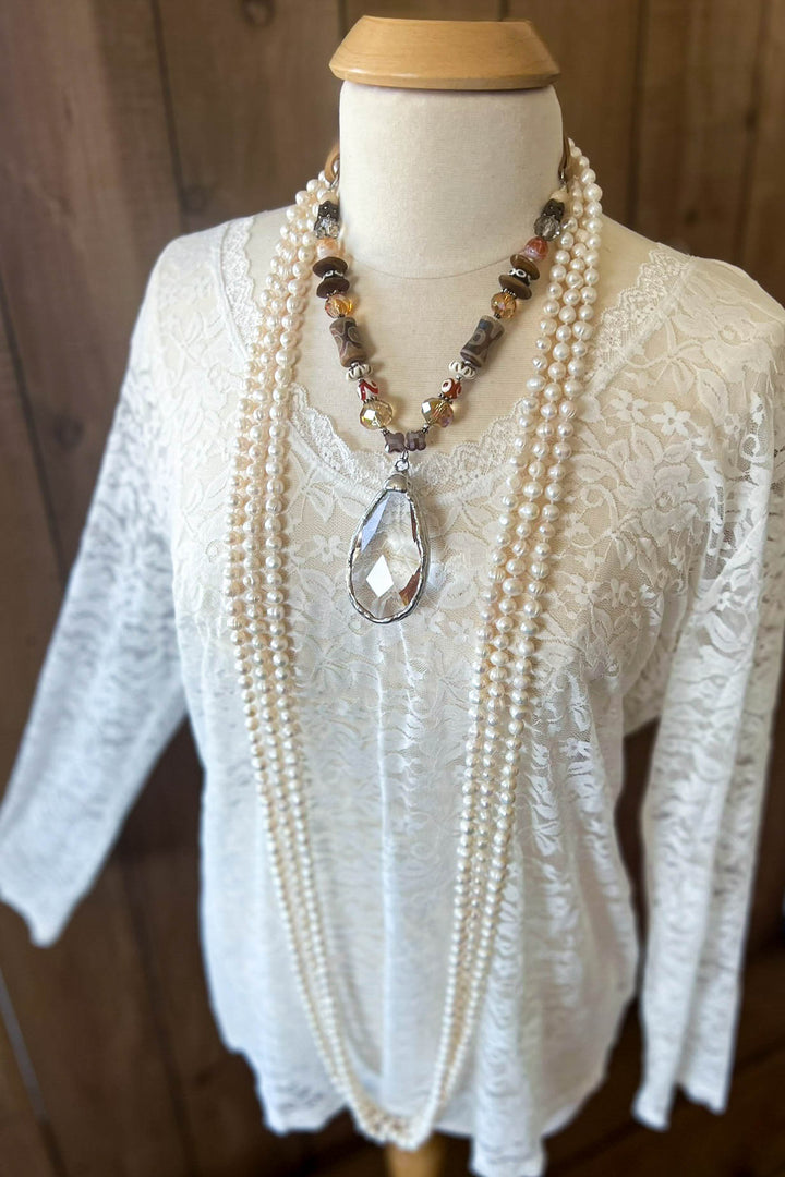 Sweet Vintage Essentials Lace Top - White