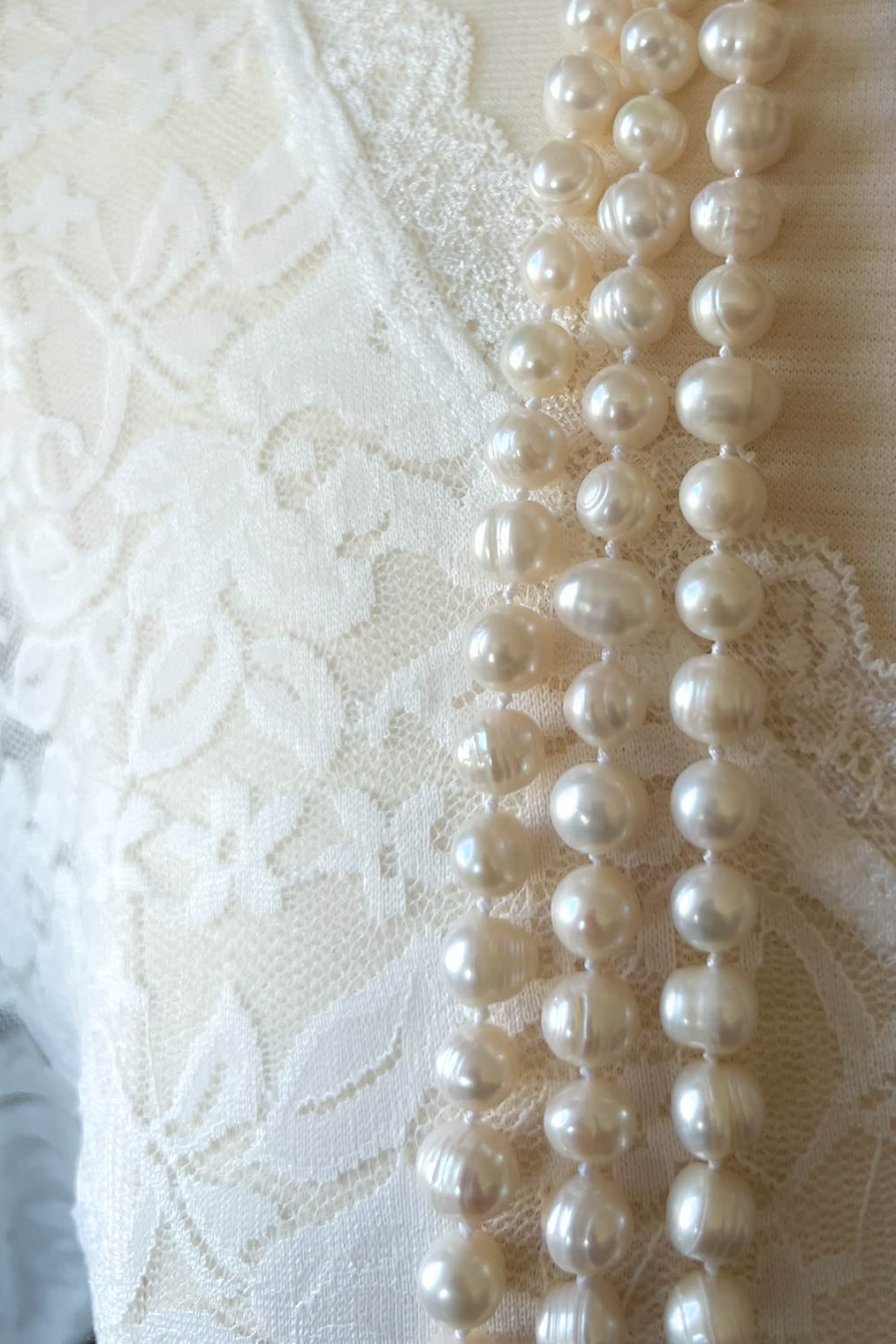 Forever Timeless Classic Natural Freshwater Pearls Necklace - Ivory