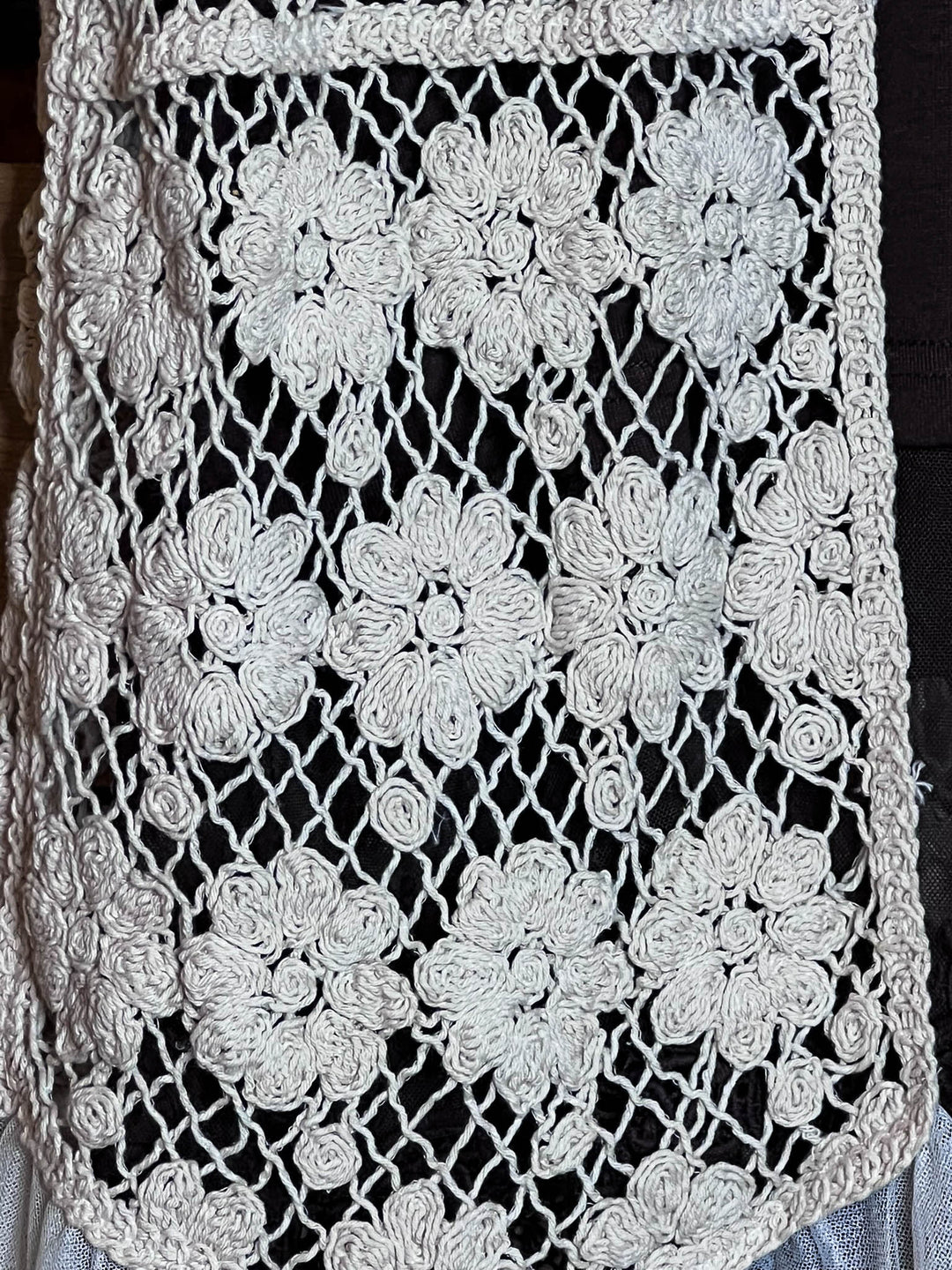 Keep It Authentic Natural Vintage Crochet & Lace Vest