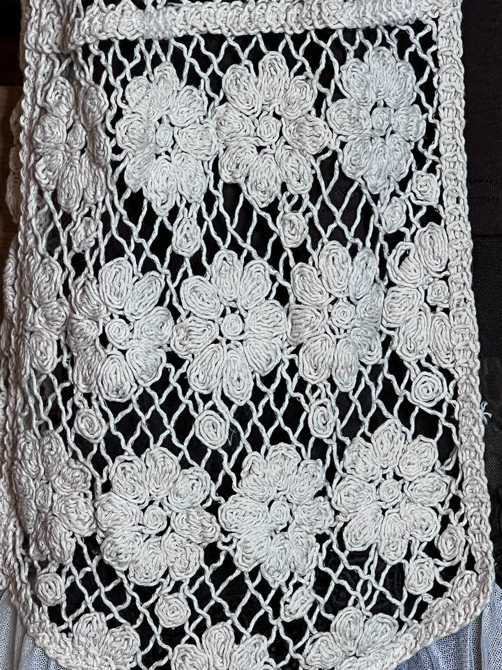Keep It Authentic Natural Vintage Crochet & Lace Vest