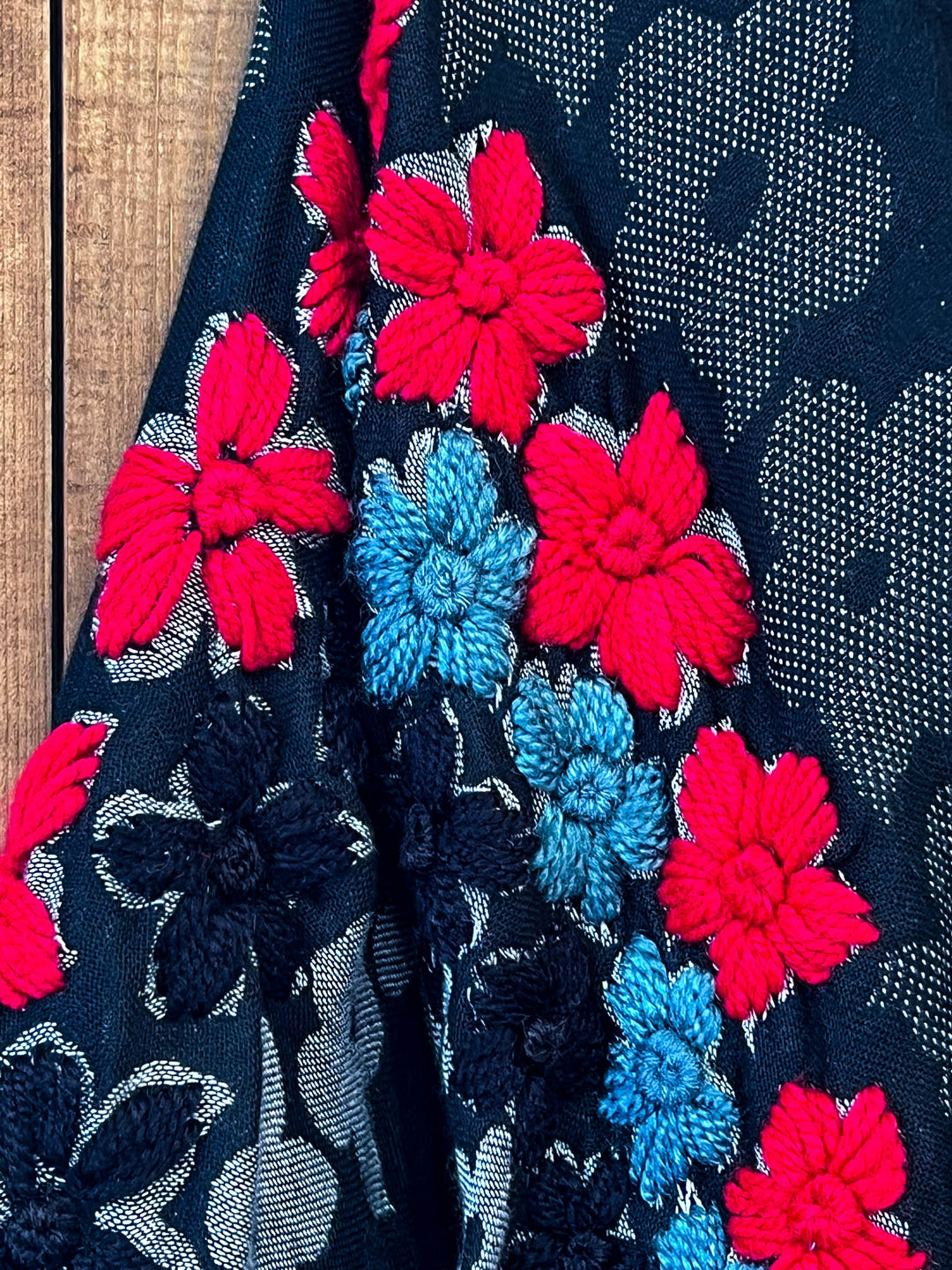 Red River 100% Wool Kimono Ruana - Natural Fabric
