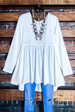 JUST THE SIMPLE THINGS BABYDOLL TOP IVORY