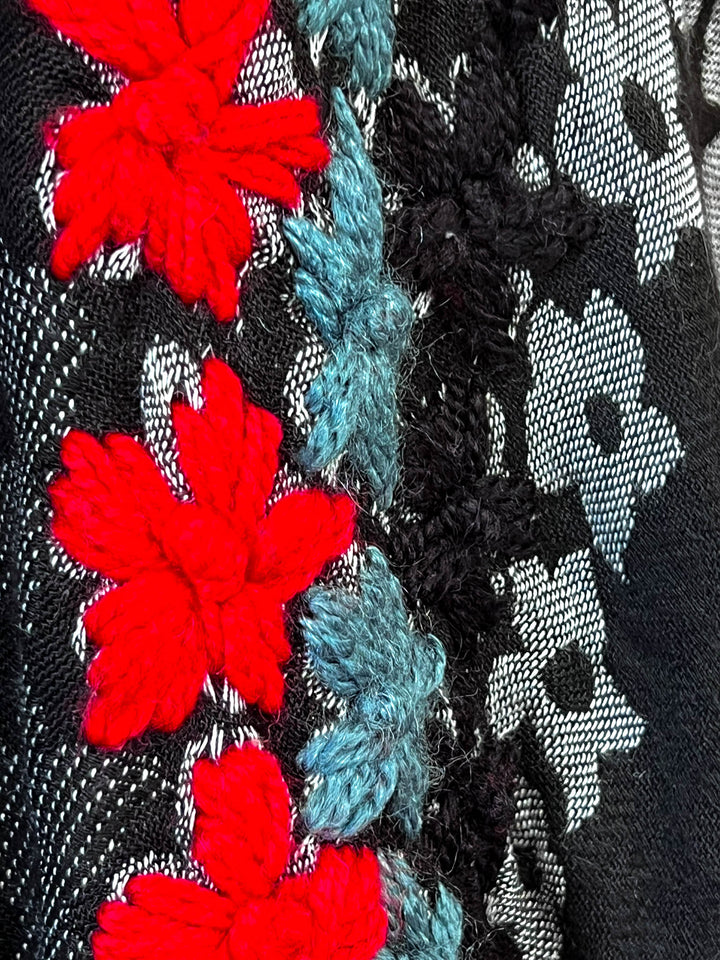 Red River 100% Wool Kimono Ruana - Natural Fabric