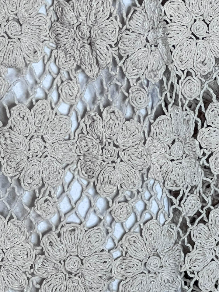 Keep It Authentic Natural Vintage Crochet & Lace Vest