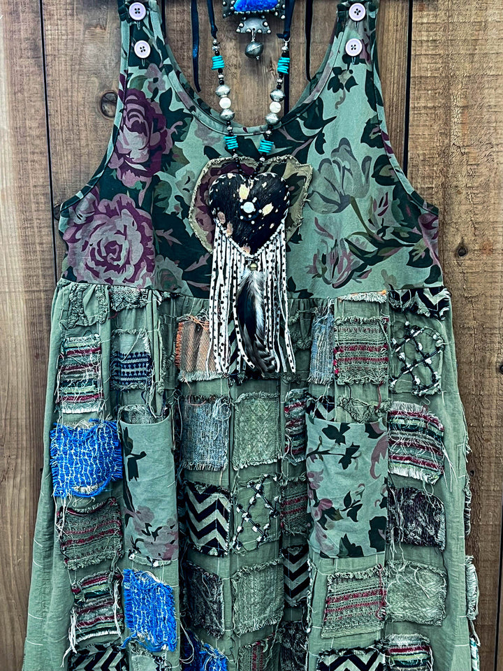 Autumn Meadow Maxi Dress - 100% Cotton - Made in USA
