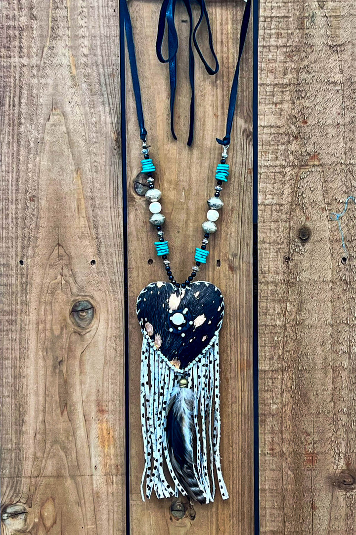 Heart Full of Soul Handcrafted Leather & Feather Necklace