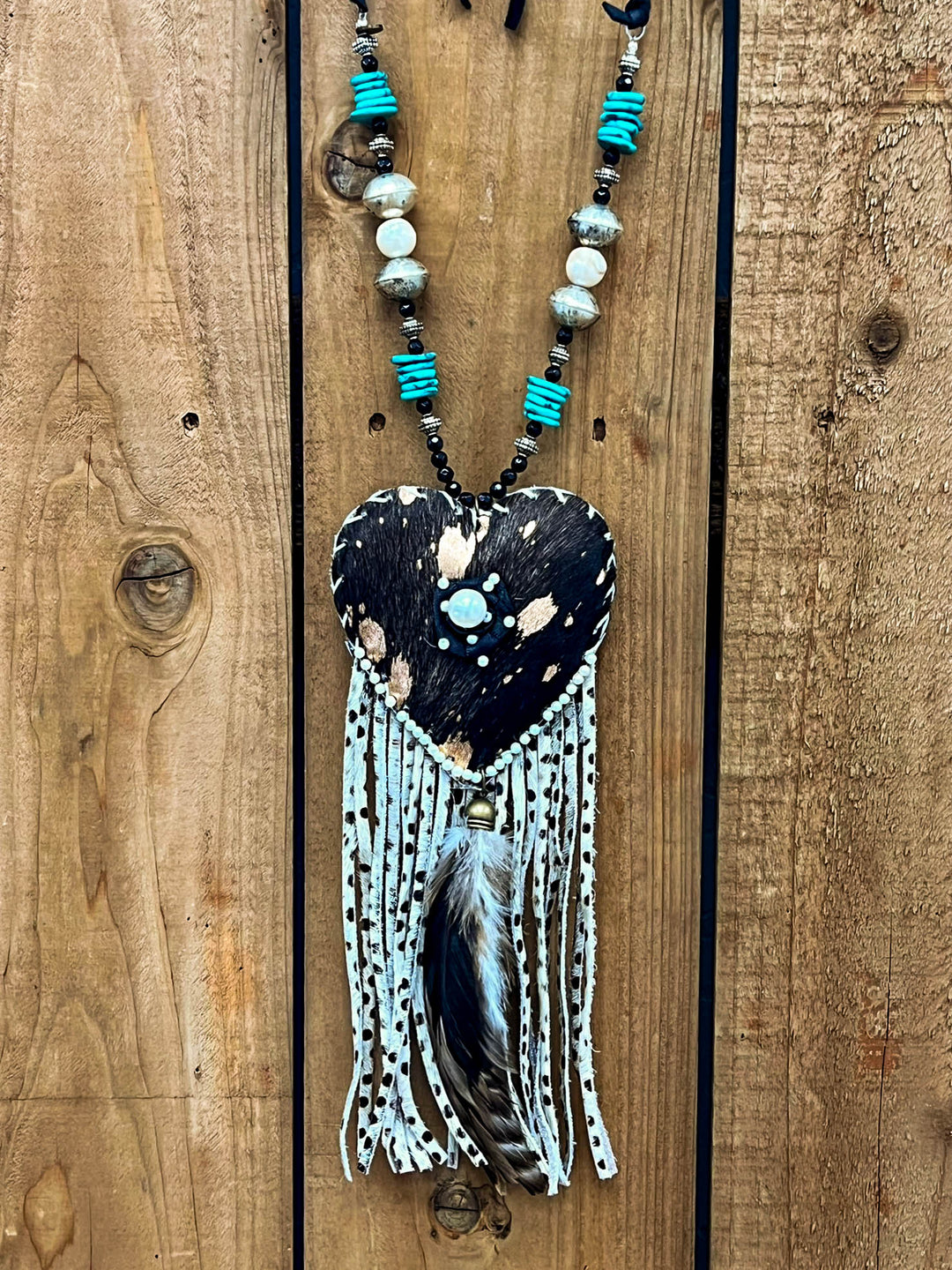Heart Full of Soul Handcrafted Leather & Feather Necklace