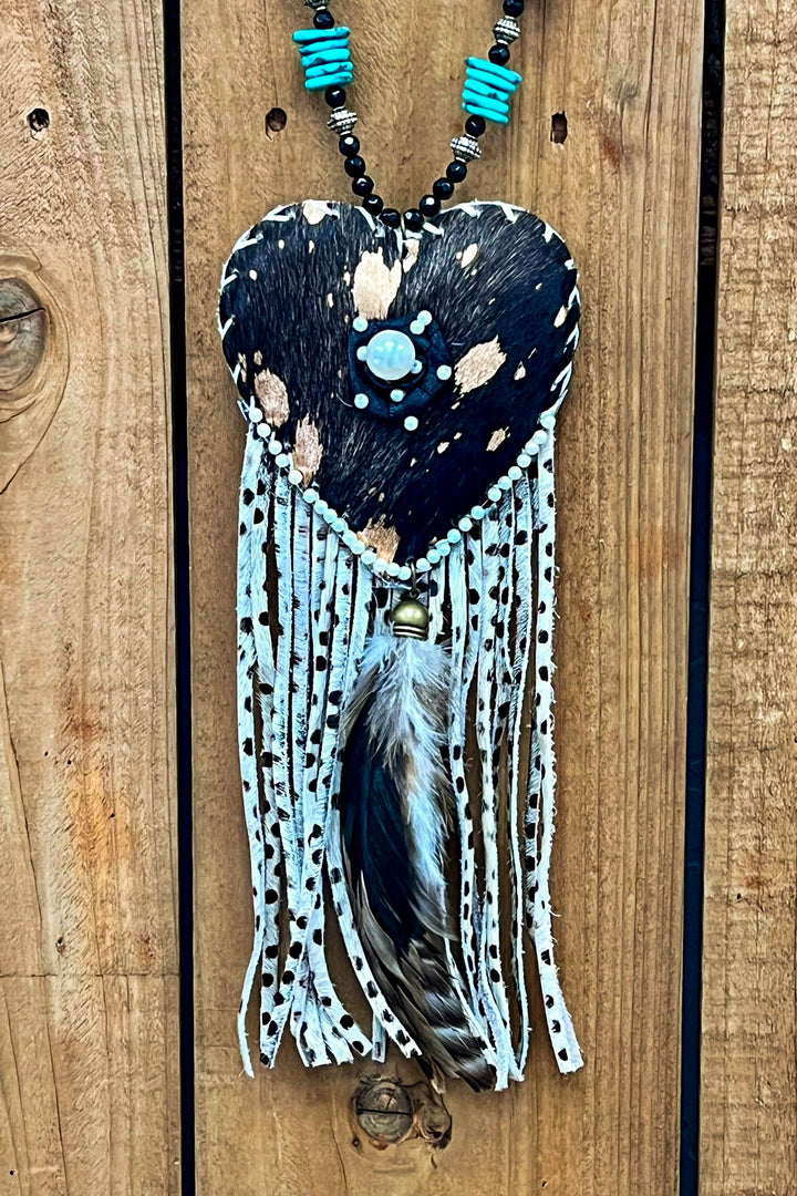Heart Full of Soul Handcrafted Leather & Feather Necklace