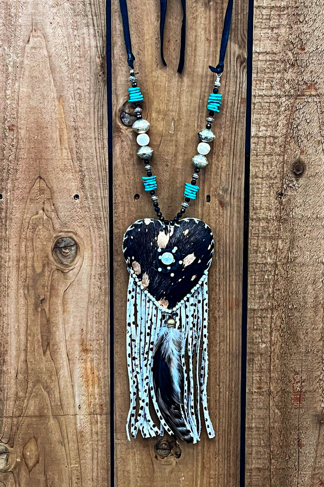 Heart Full of Soul Handcrafted Leather & Feather Necklace