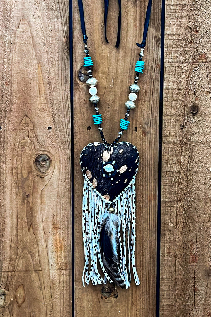 Heart Full of Soul Handcrafted Leather & Feather Necklace