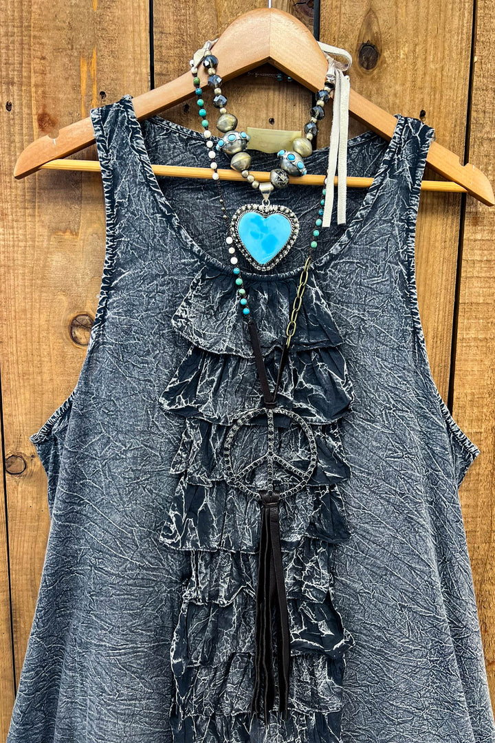 Midnight Skies 1OO% Cotton Tunic - Charcoal Stone