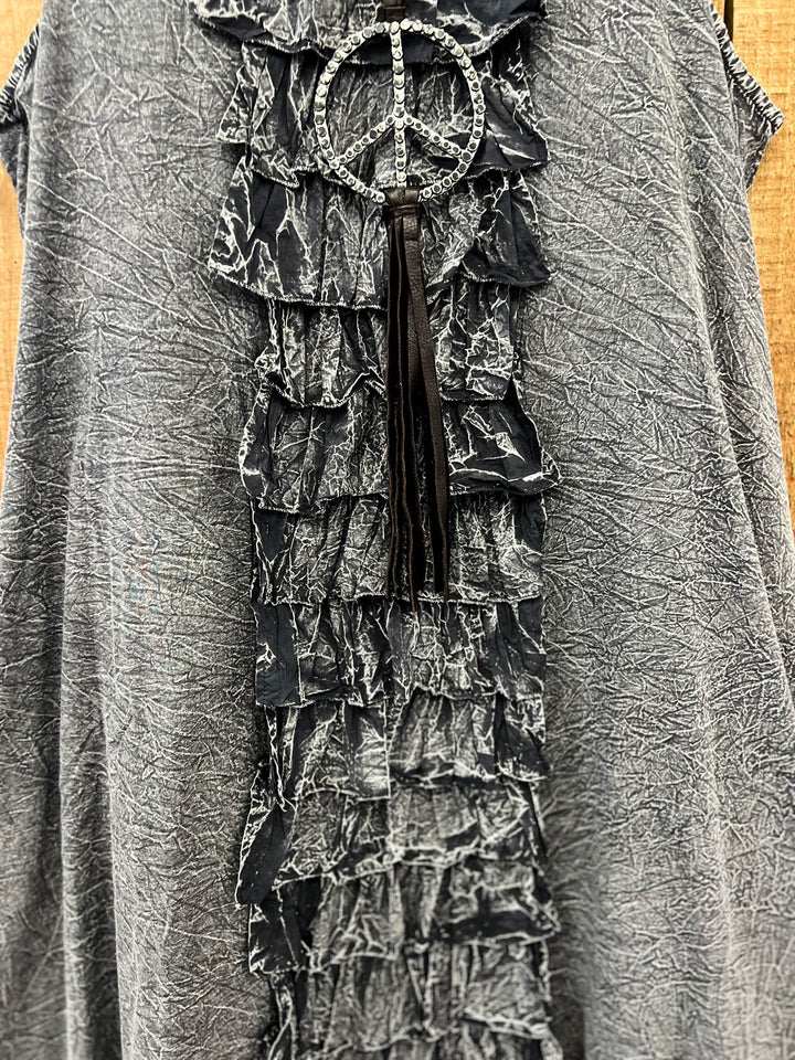 Midnight Skies 1OO% Cotton Tunic - Charcoal Stone