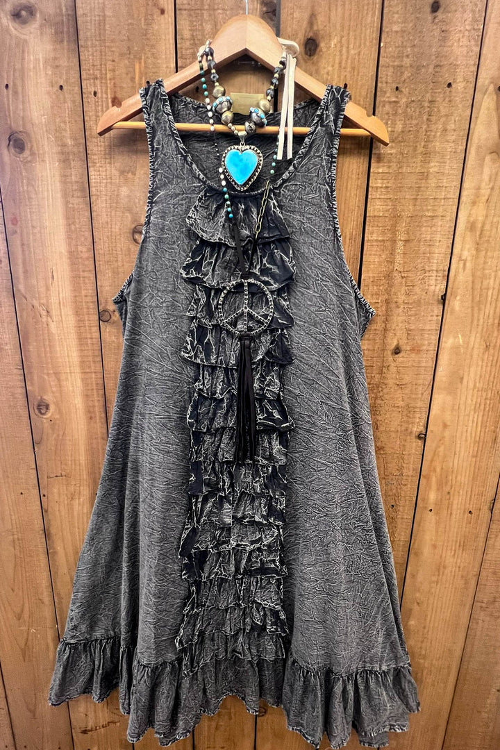 Midnight Skies 1OO% Cotton Tunic - Charcoal Stone