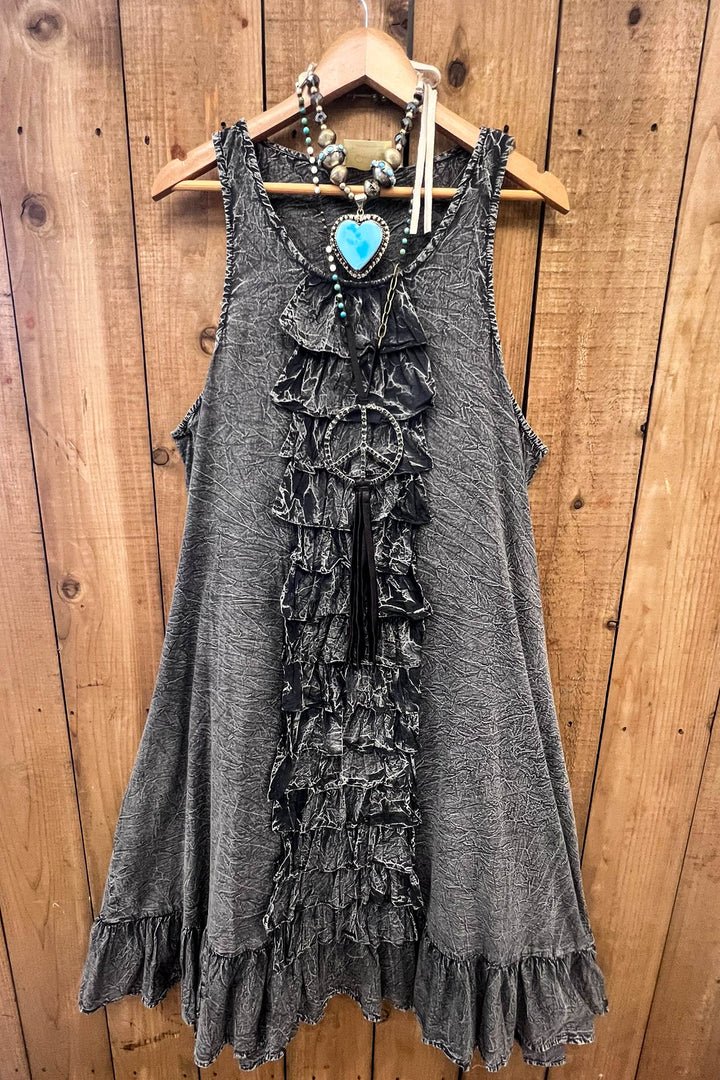 Midnight Skies 1OO% Cotton Tunic - Charcoal Stone