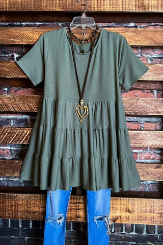 JUST THE SIMPLE THINGS BABYDOLL TOP IN BROWN