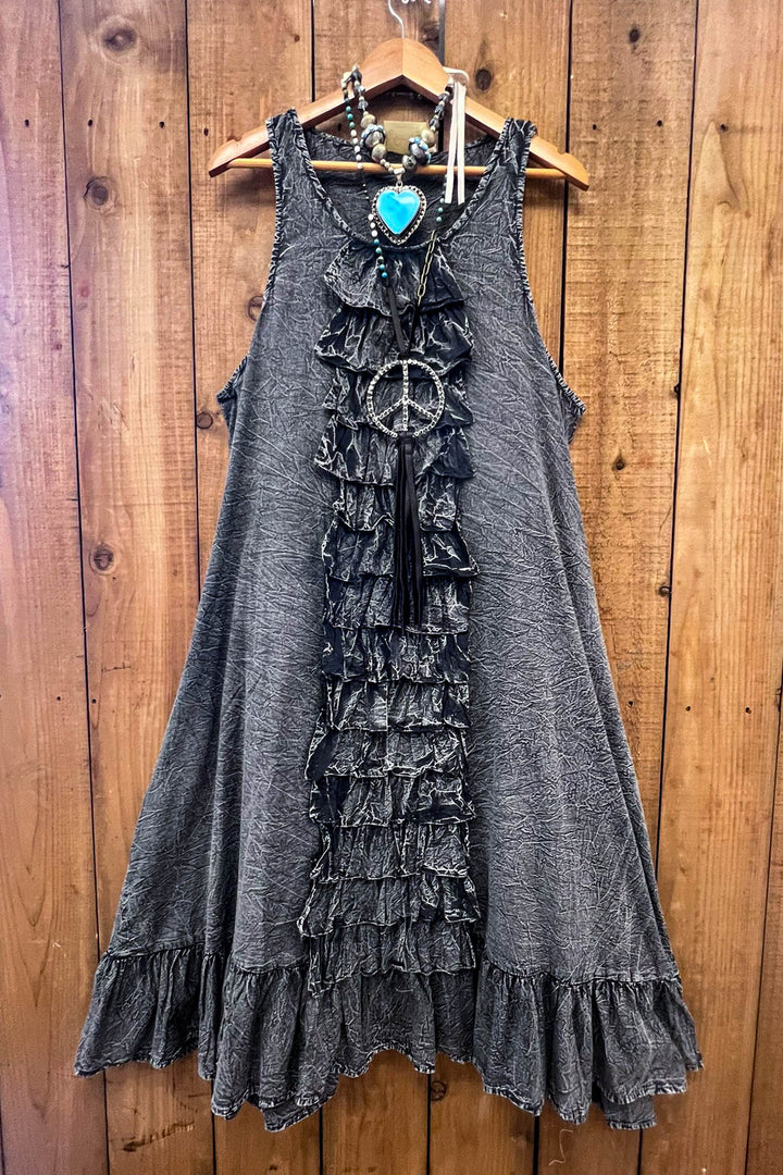 Midnight Skies 1OO% Cotton Tunic - Charcoal Stone
