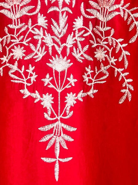 FEEL FREE EMBROIDERED TUNIC IN RED