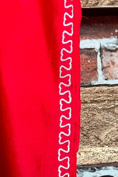FEEL FREE EMBROIDERED TUNIC IN RED