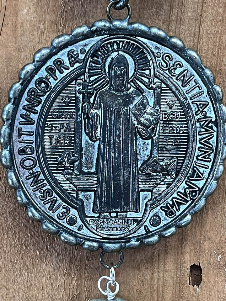 Holy Father Benedict & The Cross Natural Gemstone Necklace