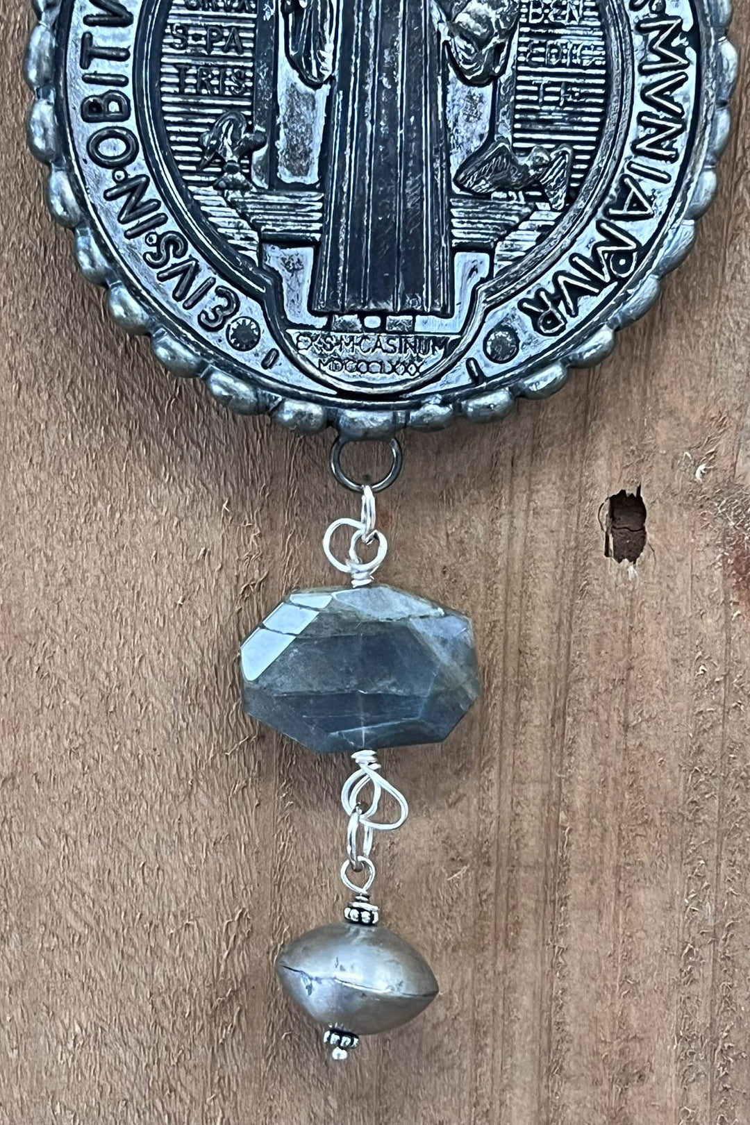 Holy Father Benedict & The Cross Natural Gemstone Necklace