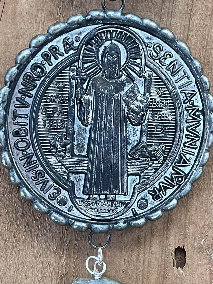 Holy Father Benedict & The Cross Natural Gemstone Necklace