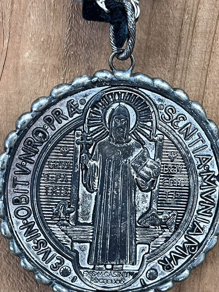 Holy Father Benedict & The Cross Natural Gemstone Necklace